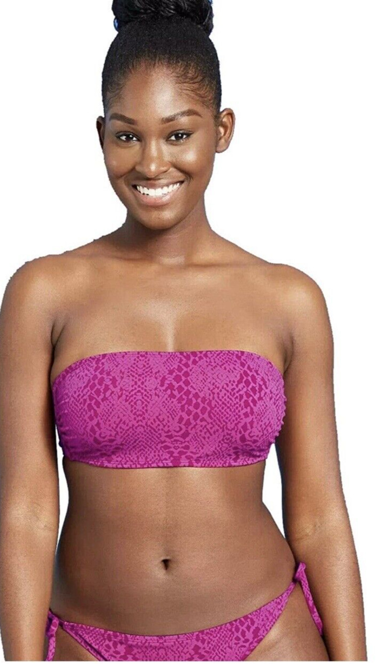 Xhilaration Bandeau Bikini Top With Removable Straps Purple Women's XL (12/14)
